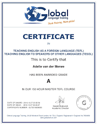 In general, online tefl courses can start from 20 hours of instruction and run up to 200 hours and more. Tefl Certificate