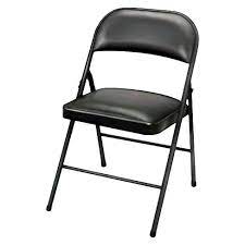 Black plastic seat foldable chair. Folding Chair Vinyl Padded Black Plastic Dev Group Target