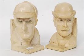 MICHAEL COOTE; 20th century; a pair of sculpted bookends depiciting  Sherlock Holmes & John Watson