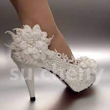 Su Cheny 2 3 4 White Ivory Heels Lace Ribbon Crystal Pearl Wedding Bridal Shoes Ebay Wedding Shoes Bridal Shoes Wedding Shoes Bride
