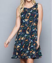 La Soul Hippie Dinosaurs Animal Print Summer Dress Causal Boutique Tunic S L In 2020 Hippie Dresses Animal Print Summer Dresses Dresses