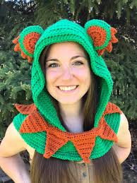 Crocheted bear hood available in custom colors