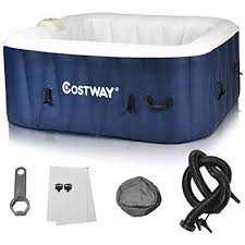 Costway Spa Gonflable Carre Avec Poignee 4 Places 558l Gonflage Automatique 220v 240v 1800wchauffagemassage Spa Gonflable Carre Spa Gonflable Jacuzzi Gonflable