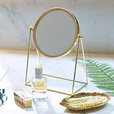 Putwo Makeup Mirror Beauty Kunstvoller Dekorativer Kosmetikspiegel Prinzessin Stil Schminkspiegel Einseitig Fu Schminkspiegel Spiegel Schmucken Tischspiegel