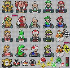 Mariokart Sprites Pixels Http Odysseedupixel Fr Wp Content Gallery Super Mario Kart 3782639323 9deda49496 Jpg Perler Bead Mario Cross Stitch Super Mario Kart