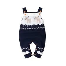 Reindeer Knit Overalls Blue Red 12mo 18mo Alysa S Rose Garden Us Only Free Shipping Babyclothes Jumpsuits For Girls Baby Clothes Patterns Toddler Outfits
