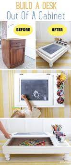 How To Build A Desk Out Of Cabinets Ehow Built In Desk Furniture Diy Cabinet Doors Repurposed
