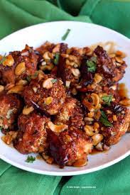 Spicy Crispy Kung Pao Cauliflower Vegan Richa Recipe Vegetarian Recipes Vegan Recipes Recipes