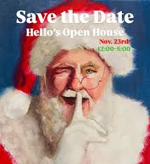 Join Hello Art Gallery's open house, November 23rd from 12-5 p.m.  #helloartgalleryindowntownfairhopealabama #helloartgallery #fairhope  #fairhopealabama #christmasiscoming