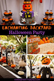 Flesh out the halloween scene with the right haunted house decorations: Kara S Party Ideas Enchanting Backyard Halloween Party Kara S Party Ideas