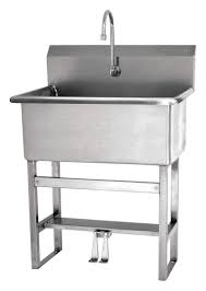 scrub sink, 25 in. l, ss, double foot