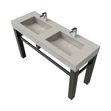 Here's what you need to know to include dual washbasins in your bath plans. 60 Industrial Vanity With Double Concrete Half Trough Sinks Trueform Concrete
