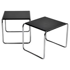 Available as either a side table or coffee table, the simple design of the laccio is based on the tubed frame of a bicycle. Marcel Breuer For Gavina Modern Laccio Side Tables At 1stdibs
