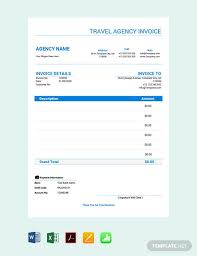Travel Agency Invoice Format Excel