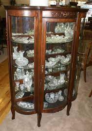 Great savings & free delivery / collection on many items. Walnut Triple Bow Front Antique China Cabinet Antique China Cabinets Vintage China Cabinets China Cabinet