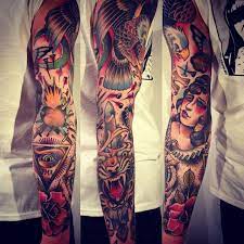 Found On Fyeahtattoos Com Via Tumblr Traditional Tattoo Sleeve Sleeve Tattoos Traditional Tattoo
