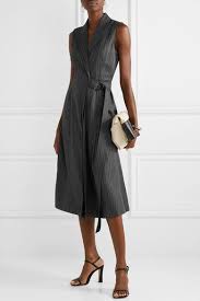 Jason Wu Belted Pinstriped Twill Dress Dresses Jason Wu Fashion
