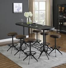 03 list list price $162.18 $ 162. 182271 7 Pc 17 Stories Oval Bar Table Wire Brushed Black Finish Wood Bar Height Narrow