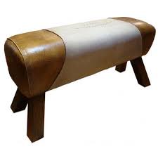The iron feet are preserved. Leather Bench Paris Pommel Horse Style The Post House Home Of Thrift Post House Interiors