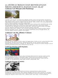 Sabun, deterjen & produk minyak nabati, industri cat, farmasi, dan industri 10 Jenis Lukisan