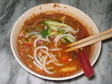 Put laksa noodles into serving bowls. Laksa Wikipedia