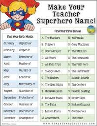 Teacher Superhero Name For Teacher Morale