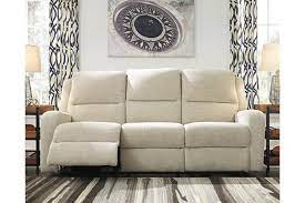 The Casually Contemporary Krismen Power Reclining Sofa Is So Attractive Easy View Power Adjustable Headrest Makes It Easy Reclining Sofa Power Recliners Sofa
