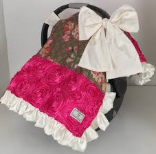 Inspired Gg Canopy Blanket Ivory Car Seat Cover Hot Pink Roses Car Seat Blanket Car Seat Canopy Cover Inspired Gg Flo Hot Pink Cars Car Seats Pink Car Seat