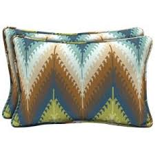 Hampton Bay Pueblo Flame Stitch Lumbar Outdoor Pillow 2 Pack Jf17121b D9d2 The Home Depot Outdoor Pillows Pillows Hampton Bay
