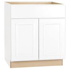 Hampton Bay Hampton Assembled 30 In X 34 5 In X 24 In Base Kitchen Cabinet With Ball Bearing Drawer Glides In Satin White Kb30 Sw The Home Depot Base Cabinets Hampton Bay Bathroom