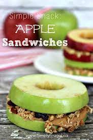 Apple Sandwiches Snack Idea Recipe Vegan Snacks Easy Snacks Snacks