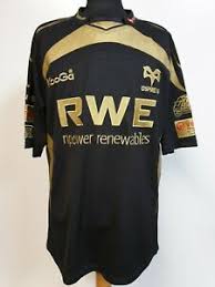 Details About Bb362 Mens Kooga Ospreys Npower Black Gold S Sleeve Rugby Shirt Uk L Eu 54