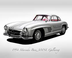 Classic Cars 1954 Mercedes 300sl Gullwing Print Etsy Classic Cars Mercedes 300sl Cool Car Pictures