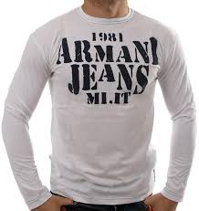 Armani jeans armani 1981 logo hoody red. Armani Jeans Long Sleeve T Shirt