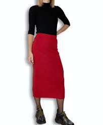 Jupe en laine louis vuitton de taille l issu des ventes privées. Jupe Longue Vintage Rouge Pure Laine Crushon