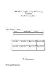 16 juillet 2021 boul cho tiraj new york florida midi soir. Final Comp344 Digital Image Processing Fall 2007 Final Examination Time Allowed 3 Hours Name Student Id Email Question 1 Question 2 Question 3 Course Hero