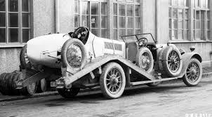 The First Racing Car Transporter In History Based On A Mercedes Benz Touring Car The Photo Is Dated 1924 Old Race Cars Race Cars Classic Racing Cars