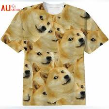 Alisister Harajuku Kobiety Mezczyzni Funny Head Doza 3d Krotkim Rekawem T Shirt Deus Bog Pies Shiba Inu Druku 3d Trojni Doge T Shirt 3d T Shirts Harajuku Women