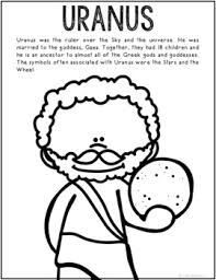 100% free planets and astronomy coloring pages. Uranus Greek Mythology Biography Coloring Page Craft Activity Or Poster