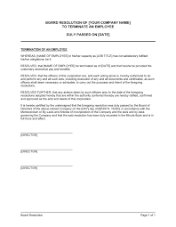 Memo to staff regarding benefits payment / 5+ template for salary increase request | simple salary slip : Board Resolution To Terminate An Employee Template By Business In A Box