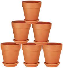 Terracotta planters we offer are traditional. Amazon Com Terra Cotta Pots With Saucer 6 Pack Large Terracotta Pot Clay Pots 5 Clay Ceramic Pottery Planter Cactus Flower Pots Succulent Pot Drainage Hole Great For Plants Crafts Wedding Favor 5 Inches Garden