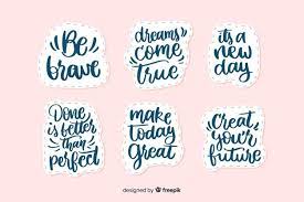 Collection Of Motivational Lettering Stickers Lettering Motivational Sticker Quote Stickers