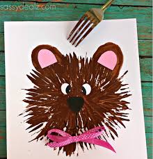 Kids Bear Craft Using A Fork Bear Crafts Teddy Bear Crafts Art For Kids