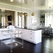 Gold Drop Lighting Lucite Kitchen Island Kitchen Design Home Contemporary Kitchen