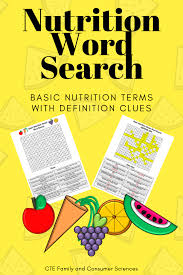 Nutrition Word Search Family And Consumer Science Nutrition Benefits Of Nutrition