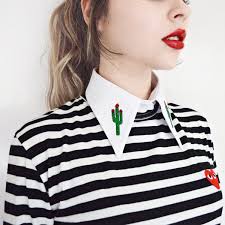 Kaktus Abnehmbare Bestickt Peter Pan Mittwoch Von Collarmeprettyco Fake Collar Collar Clips Fashion