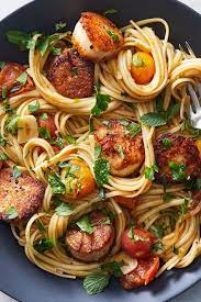Seared Scallop Pasta With Burst Tomatoes And Herbs Recipe Recipe Nyt Cooking Herb Recipes Scallop Pasta