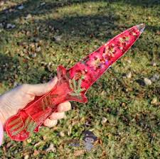 Botanical Resin Dagger Diy Resin Art Pretty Knives Epoxy Resin Crafts