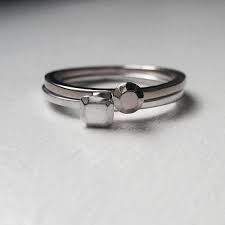 Mini Diamond Ring Faceted Stack Rings Recycled By Metalicious 110 00 Fine Diamond Jewelry Silver Ring Set Handmade Wedding Rings