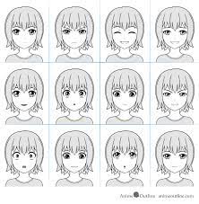 Do anime characters even have lips? 12 Anime Facial Expressions Chart Drawing Tutorial Animeoutline